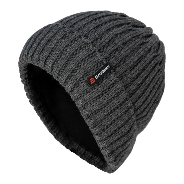 Шапка Brodeks fleece lining, тёмно-серый