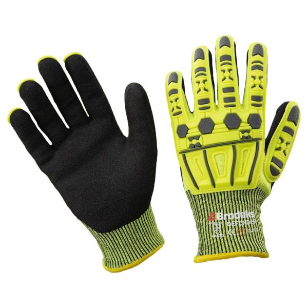Перчатки рабочие Brodeks GC-22i, серый, чёрный, жёлтый
