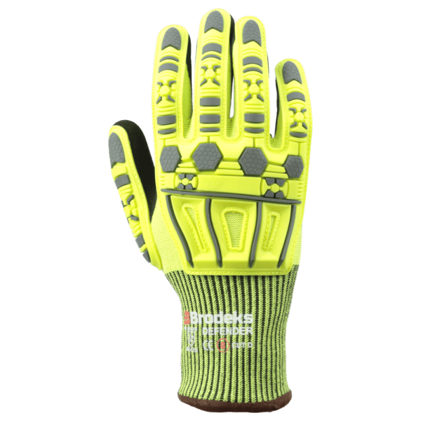 Перчатки рабочие Brodeks GC-22i, серый, чёрный, жёлтый