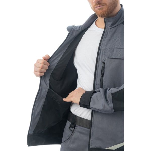 Куртка Brodeks KS202-C, 100% ХБ, графит серый, чёрный