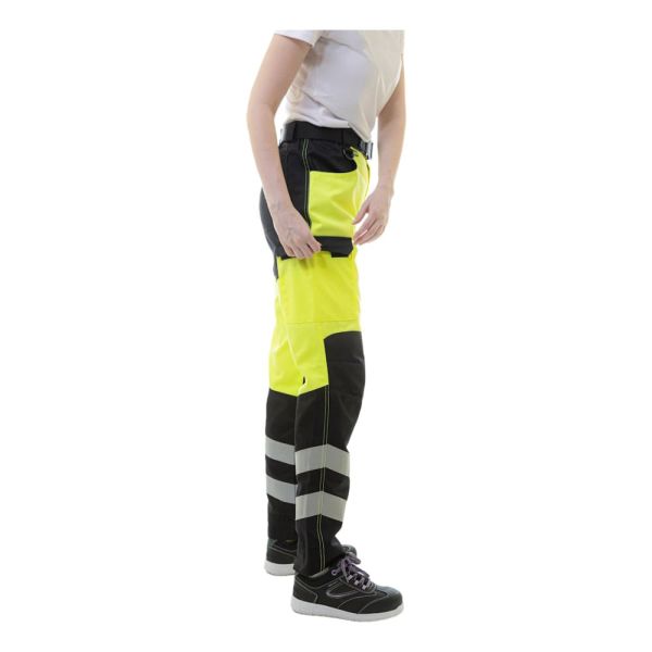 Брюки сигнальные женские Brodeks KS319, жёлтый, чёрный