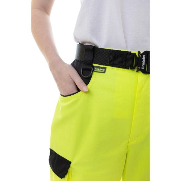 Брюки сигнальные женские Brodeks KS319, жёлтый, чёрный