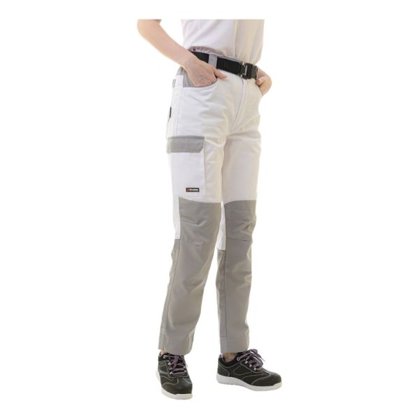 Брюки рабочие женские Brodeks KS328, белый, серый