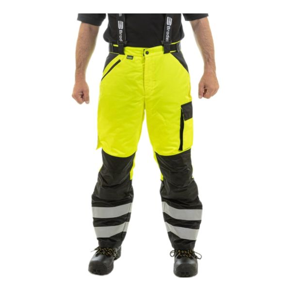 Брюки сигнальные зимние Brodeks KW308, желтый, черный