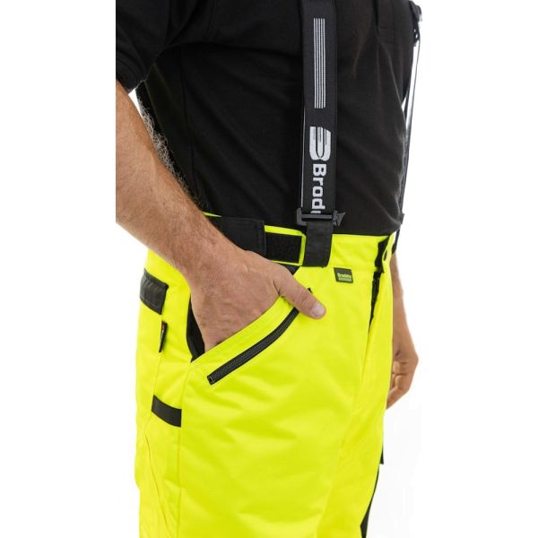 Брюки сигнальные зимние Brodeks KW308, желтый, черный