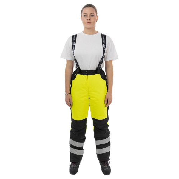 Брюки зимние сигнальные женские Brodeks KW330, жёлтый, чёрный