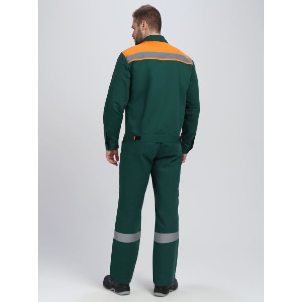 Костюм ИТР СОП IMP, ткань Саржа, 250 г/м2, брюки, цвет тёмно-зелёный, оранжевый
