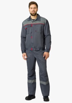 Костюм мужской Флофт-1 СОП (тк.Смесовая,210) брюки, тёмно-серый, серый