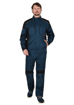 Куртка СИРИУС-ЦИТРИН морена с черным, 245 г/м2, 65%ПЭ, 35%ХБ