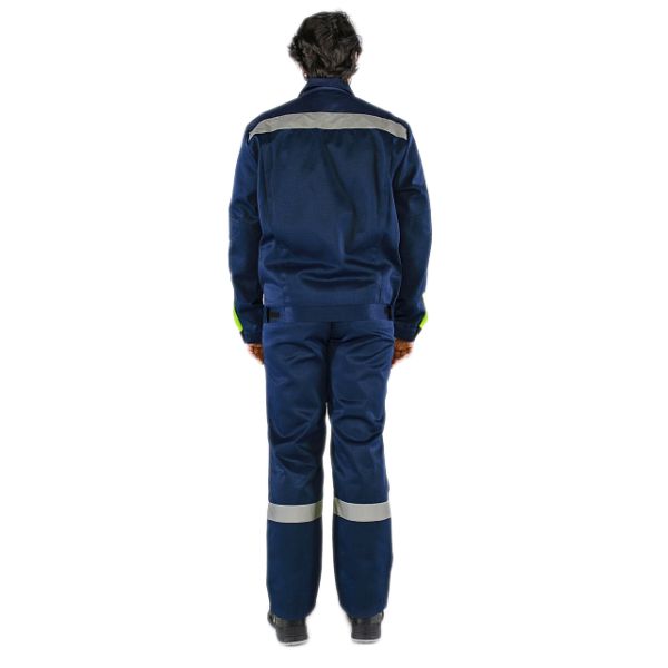Костюм Фаворит-2 СОП, ткань Смесовая, 210 г/м2, полукомбинезон, цвет тёмно-синий, васильковый, красный