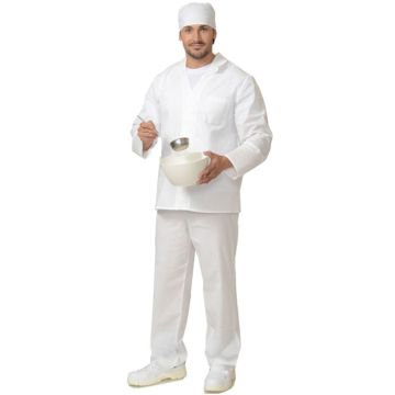 Костюм повара белый мужской, куртка, брюки, ГОСТ 9897-88