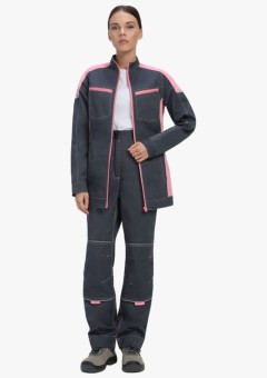 Костюм женский ProfLineSpecialist-1 (тк.Смесовая,240) брюки, серый, розовый