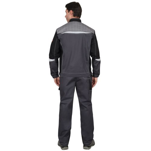 Костюм "Сириус-Фаворит-Мега" мужской летний, куртка и брюки, цвет серый с чёрным, СОП