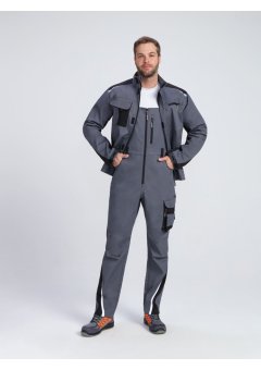 Костюм ProfLineLeader-2 (тк.Хлопок/Спандекс,260) п/к, серый/черный