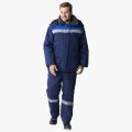 Костюм зимний мужской на пуговицах Квайл-1 СОП (тк.Смесовая,210) брюки, тёмно-синий, васильковый
