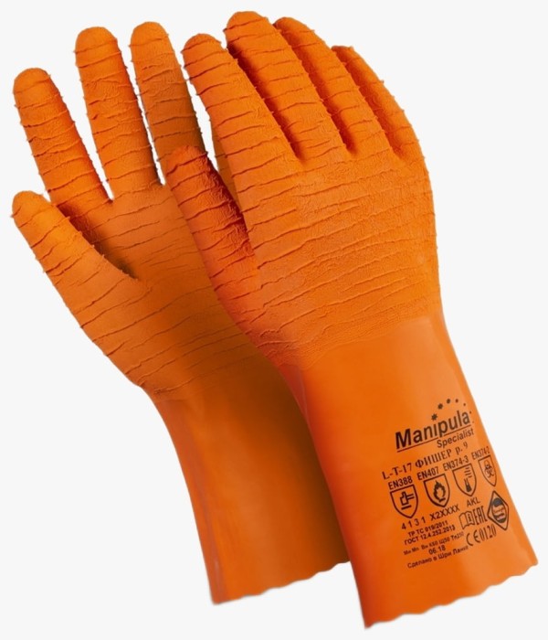 Перчатки Manipula Specialist® Фишер (интерлок+рельефный латекс 1,6мм), L-T-17/CG-948