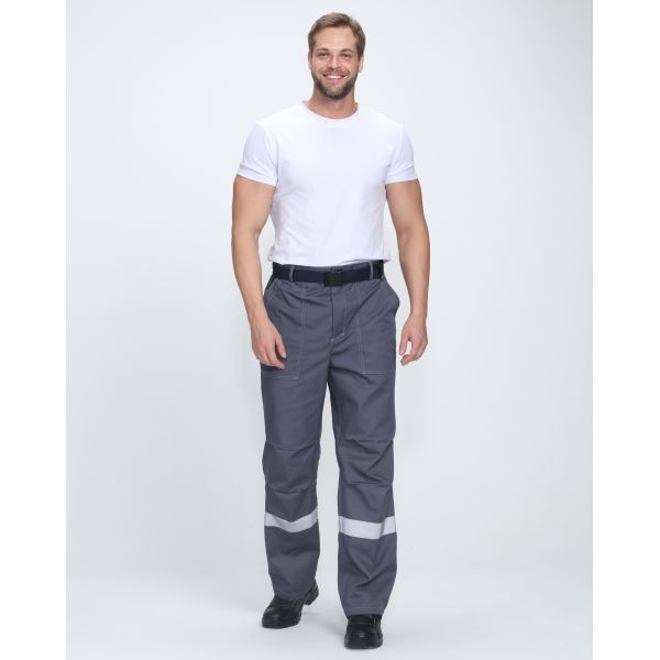 Костюм Фаворит-1 Премиум СОП IMP, ткань Смесовая, 240 г/м2, брюки, цвет тёмно-серый, серый, красный