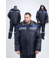 Куртка зимняя для бригадира NEW (тк.Оксфорд), т.синий/васильковый