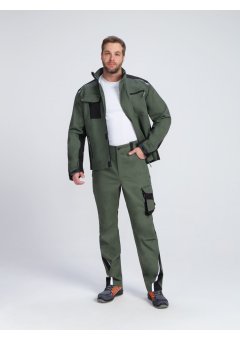 Костюм ProfLineLeader-1 (тк.Хлопок/Спандекс,260) брюки, хаки/черный