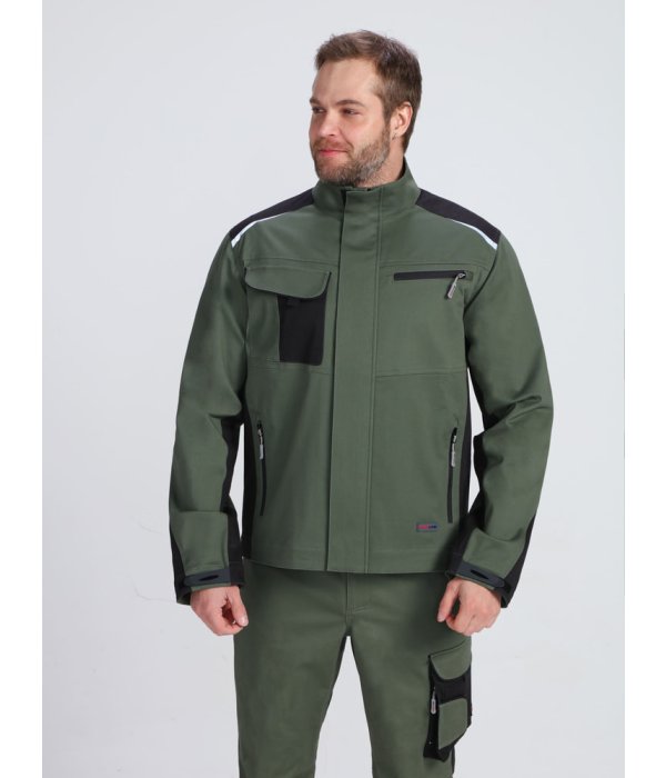 Костюм ProfLineLeader-1 (тк.Хлопок/Спандекс,260) брюки, хаки/черный