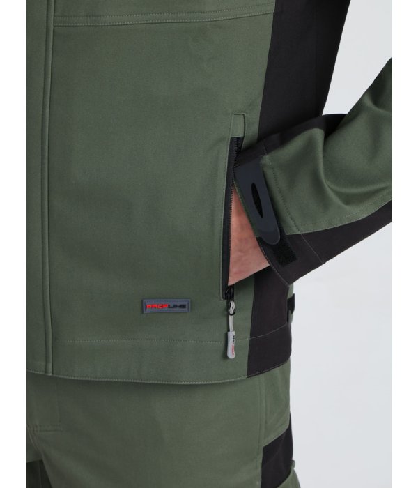 Костюм ProfLineLeader-1 (тк.Хлопок/Спандекс,260) брюки, хаки/черный