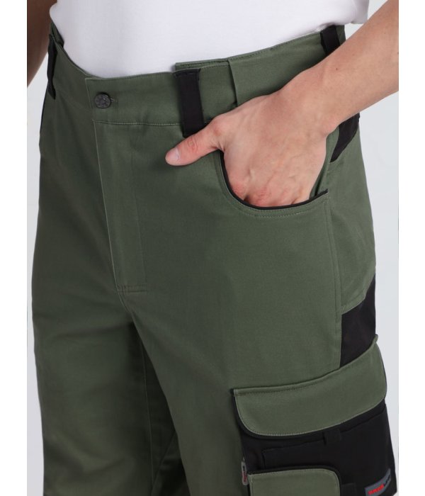 Костюм ProfLineLeader-1 (тк.Хлопок/Спандекс,260) брюки, хаки/черный
