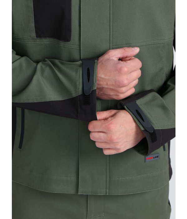 Костюм ProfLineLeader-1 (тк.Хлопок/Спандекс,260) брюки, хаки/черный