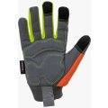 Перчатки Brodeks G-61, серый, оранжевый, жёлтый флуоресцентный