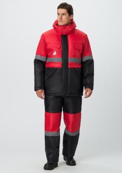 Костюм зимний Мегрес-2 СОП (тк.OxLine,90) п/к, красный/черный
