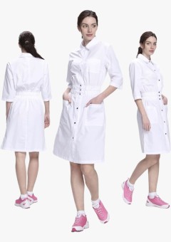 Халат женский Симпл-004 (тк.Смесовая,120) MedLine, белый