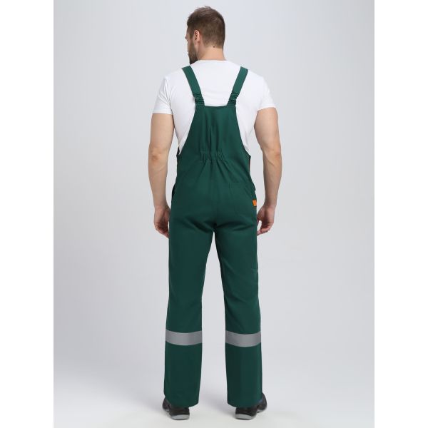 Костюм ИТР СОП IMP, ткань Саржа, 250 г/м2, полукомбинезон, цвет тёмно-зелёный, оранжевый