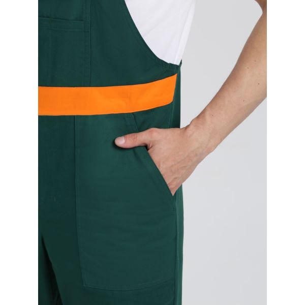 Костюм ИТР СОП IMP, ткань Саржа, 250 г/м2, полукомбинезон, цвет тёмно-зелёный, оранжевый