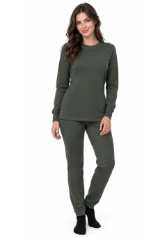 Бельё женское нательное с начёсом (зима) пл.250 гр/м2, оливковое, 100% ХБ (х20)