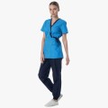Костюм женский MedLine Арина (тк.Смесовая,120), тёмно-синий, ярко-голубой