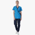 Костюм женский MedLine Арина (тк.Смесовая,120), тёмно-синий, ярко-голубой