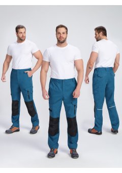 Брюки ProfLineSpecialist (тк.РипСтоп,240), циан/черный