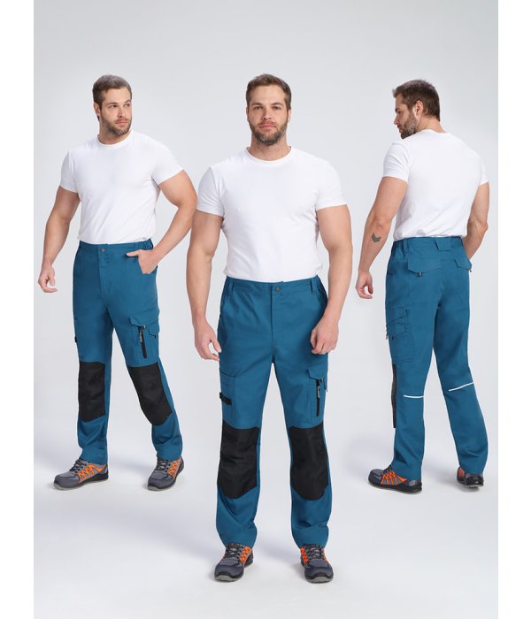 Брюки ProfLineSpecialist (тк.РипСтоп,240), циан/черный