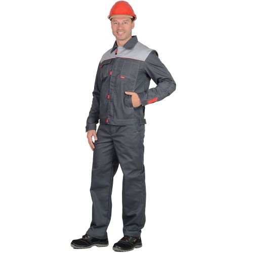 Костюм рабочий "Сириус-Фаворит", куртка, брюки, цвет тёмно-серый со светло-серым