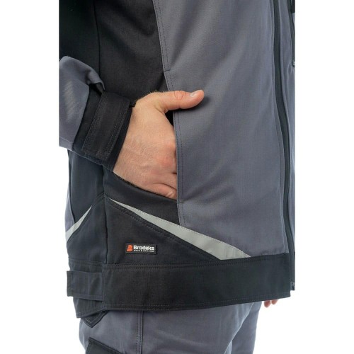 Куртка летняя мужская Brodeks KS202-C, 100% ХБ, цвет графит серый, чёрный