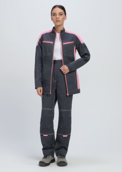 Костюм женский ProfLineSpecialist-1 (тк.Смесовая,240) брюки, серый/розовый
