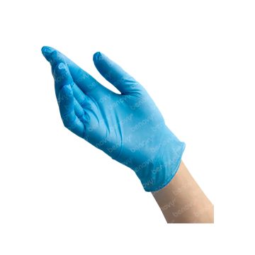 Перчатки одноразовые "Benovy" голубые, нитровинил, неопудренные, размеры S, M, L, XL, цена за пару (х50) 