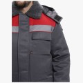 Куртка зимняя мужская Квайл СОП (тк.Смесовая,210), тёмно-серый, красный