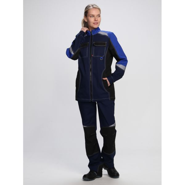 Костюм женский Формула-1 IMP, ткань Смесовая, 240 г/м2, брюки, цвет тёмно-синий, васильковый, чёрный