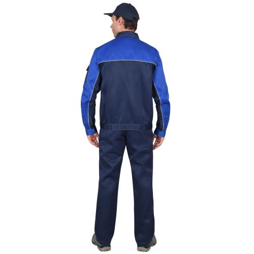 Костюм "Сириус-Автомастер", куртка, полукомбинезон, цвет тёмно-синий с васильковым
