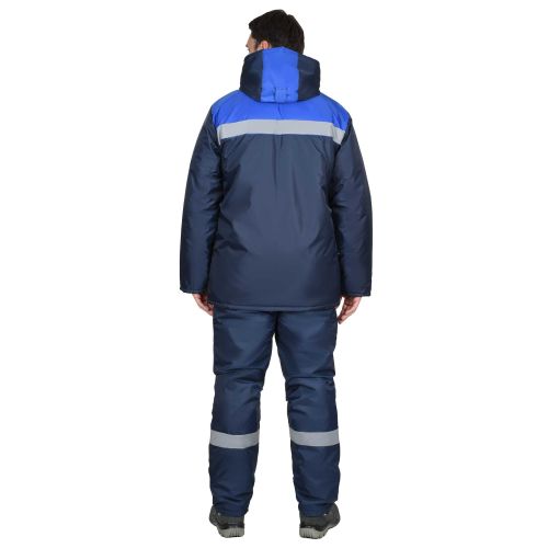 Костюм мужской утеплённый рабочий "Сириус-Рост-Норд", куртка, полукомбинезон, СОП 50 мм, цвет тёмно-синий с васильковым, ткань Оксфорд