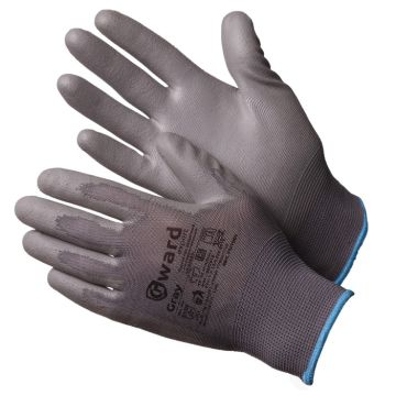 Gward Gray (Гвард Грей) перчатки нейлоновые серые с серым полиуретаном