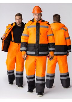 Костюм зимний сигнальный Ярксион-1 СОП (тк.OxLine,90) брюки, оранжевый/черный