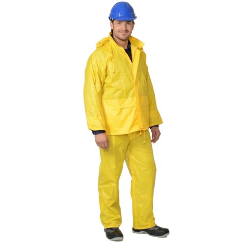 Костюм ПВХ влагозащитный нейлоновый, куртка, брюки жёлтый (тип "ЛВ", ТР ТС 019/2011)