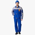 Костюм Союз-Профессионал-1 (тк. Балтекс, 240 гр/м2) брюки, васильковый, светло-серый, оранжевый