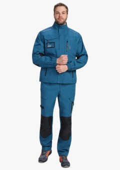Костюм мужской ProfLineSpecialist-2 (тк.Рип-Стоп,240) полукомбинезон, циан, чёрный